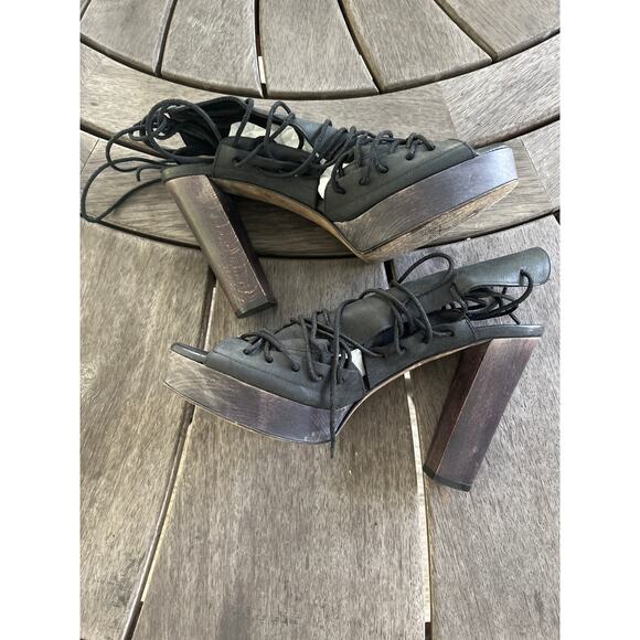 LD Tuttle x Creatures of Comfort lace up open Toe Sandals heels 38.5 - Picture 11 of 12
